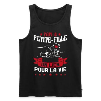 Papi & Petite Fille Grand Père Papy Cadeau - Débardeur bio Premium Homme - noir - Devant - Michal (187cm)