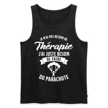 Parachutisme Homme Femme Saut en Parachute Cadeau - Débardeur bio Premium Homme - noir - Devant - Michal (187cm)