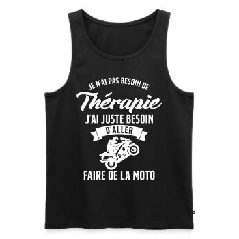 Motarde Besoin de faire de la Moto Humour Cadeau - Débardeur bio Premium Homme - noir - Devant - Michal (187cm)