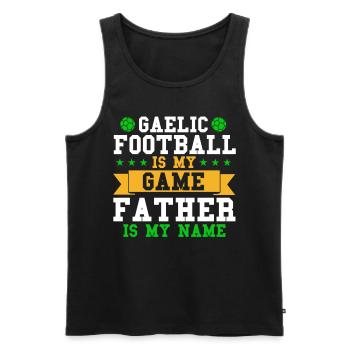 Footballeur gaélique Sport d’équipe irlandais - Débardeur bio Premium Homme - noir - Devant - Michal (187cm)