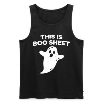 Here is the Boo Halloween Humor sheet - Men's Premium Organic Tank Top - black - Front - Michal (187cm)