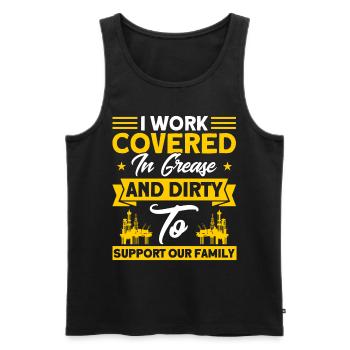 Working in the Fracking Oilfield Worker Oilfield Gesche - Men's Premium Organic Tank Top - black - Front - AI Model Male 178 light (178cm)