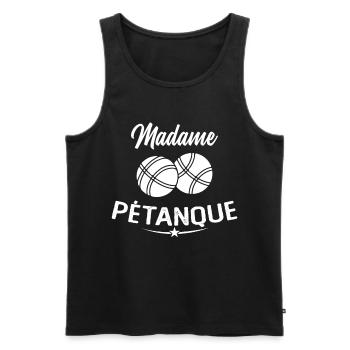 Madame Pétanque Humour Cadeau - Débardeur bio Premium Homme - noir - Devant - Michal (187cm)