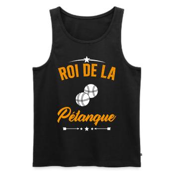 Roi de la Pétanque Humour Cadeau Pétanque - Débardeur bio Premium Homme - noir - Devant - Michal (187cm)