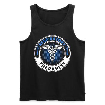 Thérapeute respiratoire agréé Respirotar Ther - Débardeur bio Premium Homme - noir - Devant - Michal (187cm)
