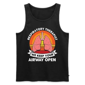 Respirotär Therapeut Intensivpflege Pulmonologie G - Männer Premium Bio Tank Top - Schwarz - Vorne - Michal (187cm)