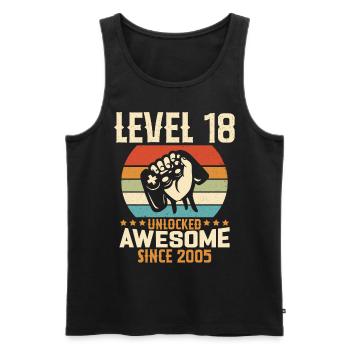 Level 18 Jahre Gaming-Geburtstagsgeschenk freischalten - Männer Premium Bio Tank Top - Schwarz - Vorne - Michal (187cm)