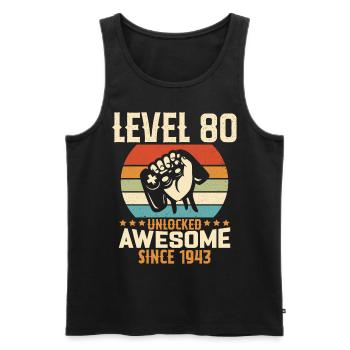 Level 80 Jahre Gaming-Geburtstagsgeschenk freischalten - Männer Premium Bio Tank Top - Schwarz - Vorne - Michal (187cm)