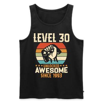 Level 30 Jahre Gaming-Geburtstagsgeschenk freischalten - Männer Premium Bio Tank Top - Schwarz - Vorne - Michal (187cm)