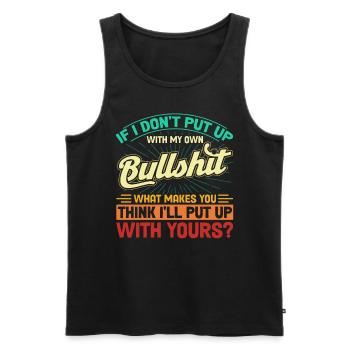 Irony Black Humor Sarcastic Gift - Men's Premium Organic Tank Top - black - Front - AI Model Male 178 light (178cm)