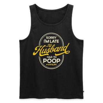 Sarcasm Irony Sarcastic Gift - Men's Premium Organic Tank Top - black - Front - AI Model Male 178 light (178cm)