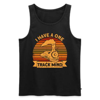 Engine Driver Model Railway Locomotive Gift - Men's Premium Organic Tank Top - black - Front - Michal (187cm)