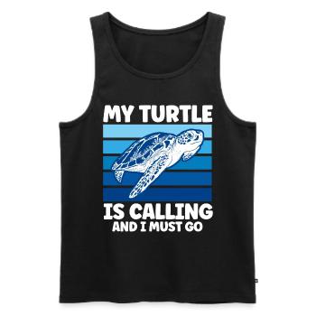 Turtle keeping Sea turtles Turtles - Men's Premium Organic Tank Top - black - Front - AI Model Male 178 light (178cm)