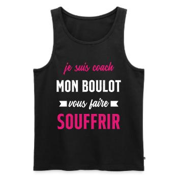 Je suis coach mon boulot vous faire souffrir - Débardeur bio Premium Homme - noir - Devant - Michal (187cm)