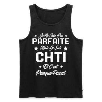 Je ne Suis pas Parfaite Mais je suis Chti Cadeau - Débardeur bio Premium Homme - noir - Devant - Michal (187cm)