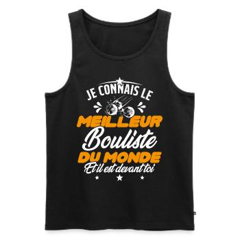 Meilleur Bouliste Humour Pétanque Homme Cadeau - Débardeur bio Premium Homme - noir - Devant - Michal (187cm)
