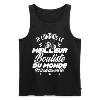 Meilleur Bouliste Humour Pétanque Homme Cadeau - Débardeur bio Premium Homme - noir - Devant - Michal (187cm)