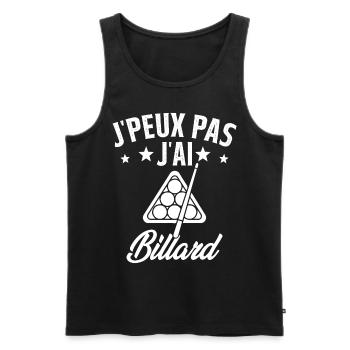 J'peux pas j'ai Billard Humour Cadeau - Débardeur bio Premium Homme - noir - Devant - AI Model Male 178 light (178cm)
