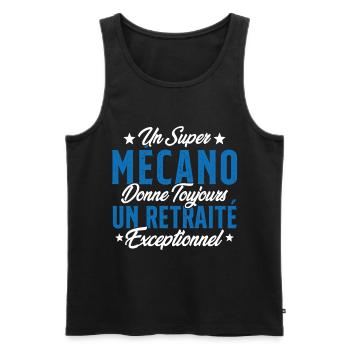 Mécano Papa Cadeau Drôle Fête Des Pères Garagiste - Débardeur bio Premium Homme - noir - Devant - AI Model Male 178 light (178cm)