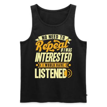 Black Humor Sarcasm Irony Gift - Men's Premium Organic Tank Top - black - Front - AI Model Male 178 light (178cm)