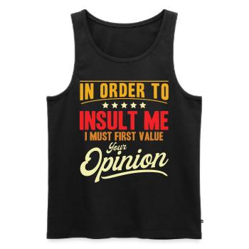 Sarcasm Irony Sarcastic Gift - Men's Premium Organic Tank Top - black - Front - AI Model Male 178 light (178cm)