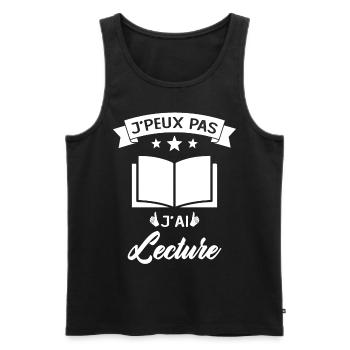 Je Peux Pas J'ai Lecture Cadeau - Débardeur bio Premium Homme - noir - Devant - Michal (187cm)