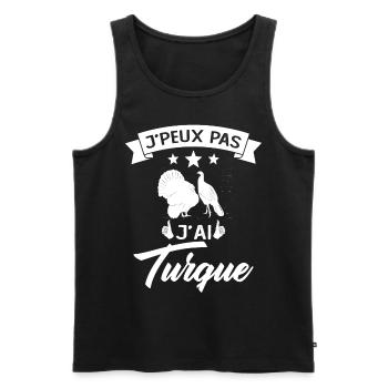 Je peux pas je suis Turque Cadeau - Débardeur bio Premium Homme - noir - Devant - Michal (187cm)