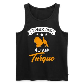 Je peux pas je suis Turque Cadeau - Débardeur bio Premium Homme - noir - Devant - Michal (187cm)