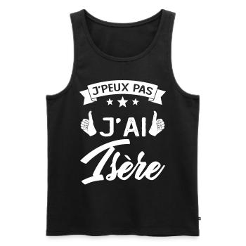 Je Peux Pas j'ai Isère (38) Originaire Cadeau - Débardeur bio Premium Homme - noir - Devant - Michal (187cm)
