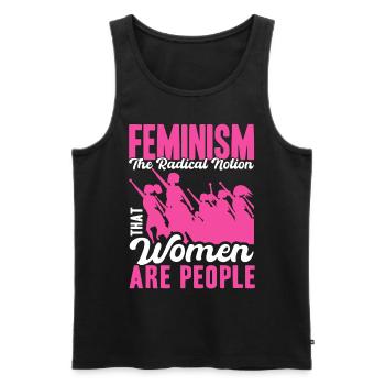 Empowerment of gender equality F - Men's Premium Organic Tank Top - black - Front - Michal (187cm)