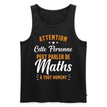 Prof de Maths Mathématique Cadeau Mathématicien - Débardeur bio Premium Homme - noir - Devant - AI Model Male 178 light (178cm)