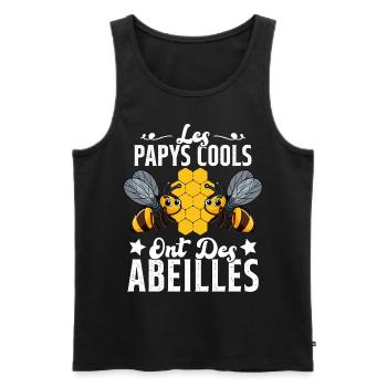 Les Papys Cools Ont Des Abeilles Cadeau Apiculteur - Débardeur bio Premium Homme - noir - Devant - Michal (187cm)