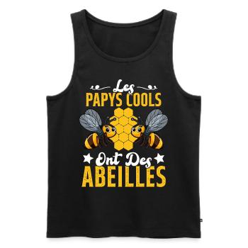 Les Papys Cools Ont Des Abeilles Cadeau Apiculteur - Débardeur bio Premium Homme - noir - Devant - Michal (187cm)