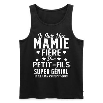 Je Suis Une Mamie Fière D'un Petit Fils Cadeau - Débardeur bio Premium Homme - noir - Devant - Michal (187cm)