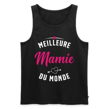 Meilleure Mamie Du Monde Humour Cadeau - Débardeur bio Premium Homme - noir - Devant - Michal (187cm)
