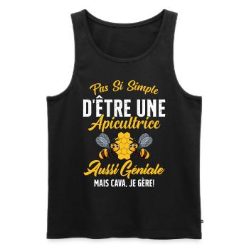 Si Simple D'être Une Apicultrice Géniale Citation - Débardeur bio Premium Homme - noir - Devant - Michal (187cm)