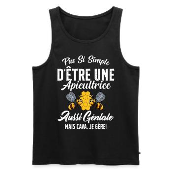 Si Simple D'être Une Apicultrice Géniale Citation - Débardeur bio Premium Homme - noir - Devant - Michal (187cm)