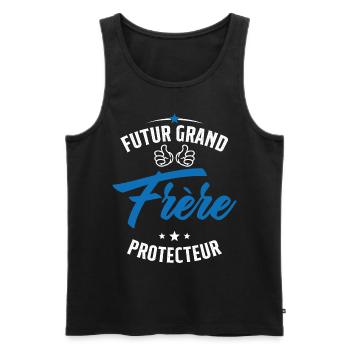 Futur Grand frère Protecteur Cadeau Humour - Débardeur bio Premium Homme - noir - Devant - Michal (187cm)