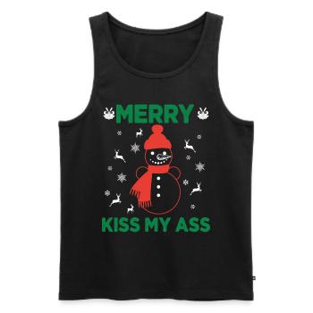 Merry Kiss My Ass Christmas Noël - Débardeur bio Premium Homme - noir - Devant - Michal (187cm)
