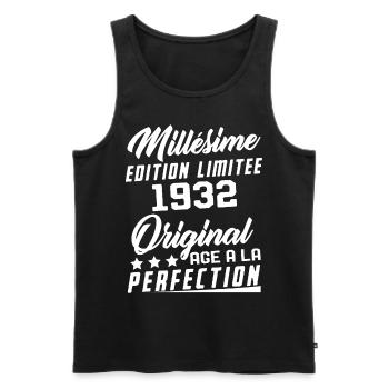 Millésime 1932 Original Cadeau D'anniversaire - Débardeur bio Premium Homme - noir - Devant - Michal (187cm)