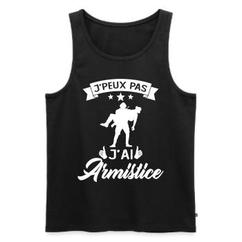 Je Peux Pas J'ai Armistice Soldier Cadeau - Débardeur bio Premium Homme - noir - Devant - AI Model Male 178 light (178cm)