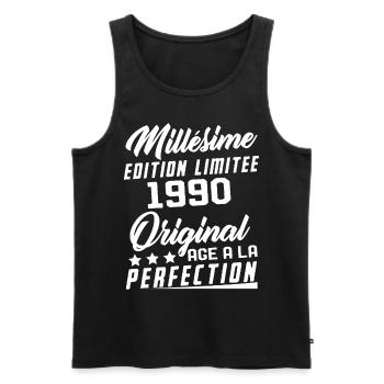 Millésime 1990 Original Cadeau D'anniversaire - Débardeur bio Premium Homme - noir - Devant - Michal (187cm)