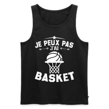 Je Peux Pas J'ai Basket Cadeau Joueur De Basket - Débardeur bio Premium Homme - noir - Devant - Michal (187cm)