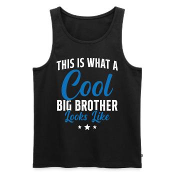Grand Frère Cadeau Humour - Débardeur bio Premium Homme - noir - Devant - Michal (187cm)