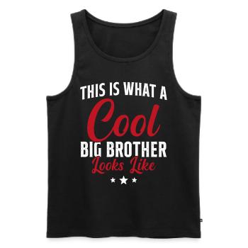 Grand Frère Cadeau Humour - Débardeur bio Premium Homme - noir - Devant - Michal (187cm)