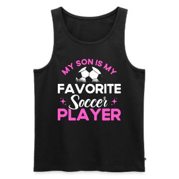 Fußball Mama Mutter Sohn Geschenk - Männer Premium Bio Tank Top - Schwarz - Vorne - Michal (187cm)