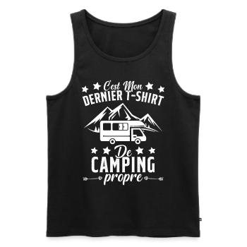 Mon Dernier T-shirt de Camping Cadeau - Débardeur bio Premium Homme - noir - Devant - Michal (187cm)