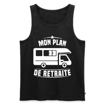 Mon Plan de Retraite Camping Car Humour Cadeau - Débardeur bio Premium Homme - noir - Devant - Michal (187cm)