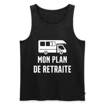 Mon Plan de Retraite Camping Car Humour Cadeau - Débardeur bio Premium Homme - noir - Devant - Michal (187cm)