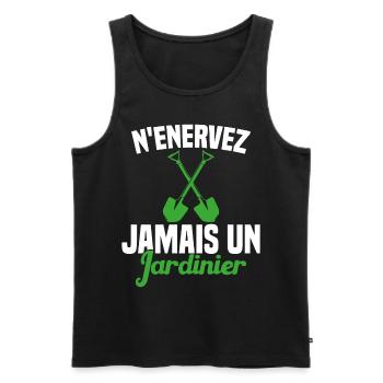 N'enervez Jamais Un Jardinier Jardin - Débardeur bio Premium Homme - noir - Devant - Michal (187cm)